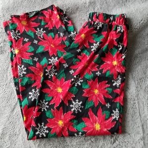 Xhilaration Pointsetta Holiday Print Pants